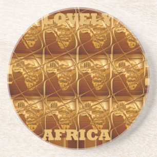 Gouden Hart van Afrika Zandsteen Onderzetter