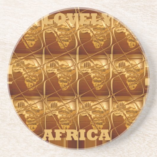 Gouden Hart van Afrika Zandsteen Onderzetter (Voorkant)