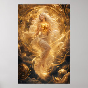 Gouden Hart van de Kosmos Fantasie Poster