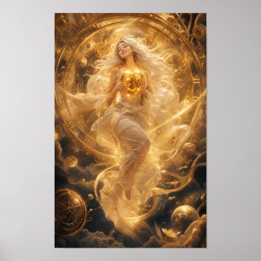 Gouden Hart van de Kosmos Fantasie Poster (Voorkant)