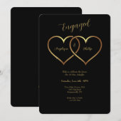 Gouden Hart Verloving Kaart (Voorkant / Achterkant)