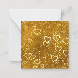 Gouden Hart Vorm Liefde Notitiekaartje