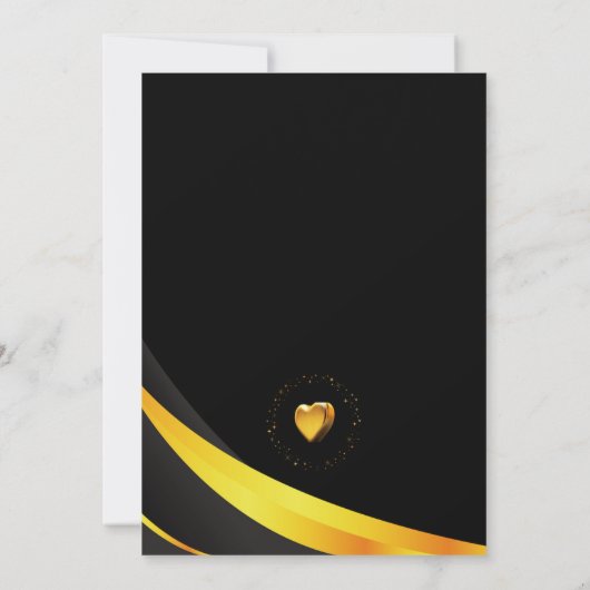 Gouden Hart wit & geel Rose Bedankkaart (Achterkant)