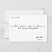 Gouden Hart, zult u mijn bruidsmeisje zijn? Kaart (Achterkant)