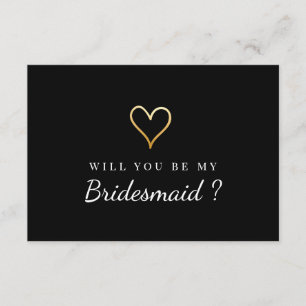 Gouden Hart, zult u mijn bruidsmeisje zijn? Kaart