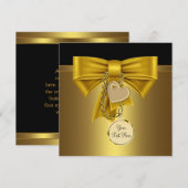 Gouden Hart Zwarte Goud Feest Template Kaart (Voorkant / Achterkant)