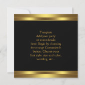 Gouden Hart Zwarte Goud Feest Template Kaart (Achterkant)