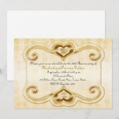 Gouden Harten 50ste verjaardag Kaart (Voorkant / Achterkant)