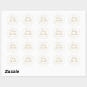 Gouden harten baby sprinkle ronde sticker (Vel)