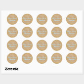 Gouden harten Blauwe Doop Doopgunst Ronde Sticker (Vel)