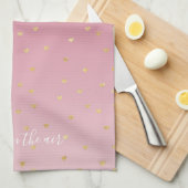 Gouden Harten Blush Pink Ombre Liefde is in de luc Theedoek (Quarter Fold)