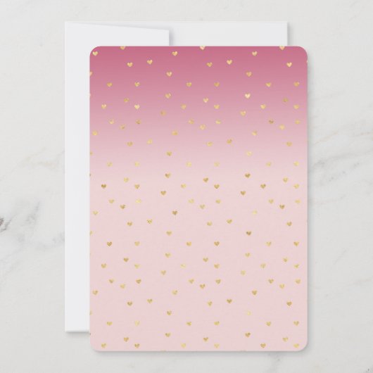 gouden harten blush roze ombre Baby shower Kaart (Achterkant)