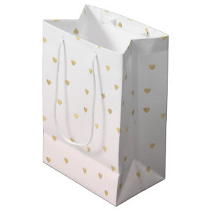 Gouden Harten Blush Roze Ombre Medium Cadeauzakje