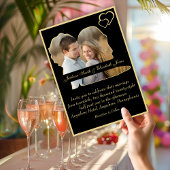 Gouden Harten Bruid en Bruidegom Vorm Fotobruiloft Kaart