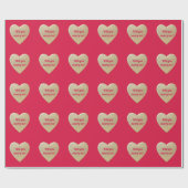 gouden harten cadeaupapier (Vlak)