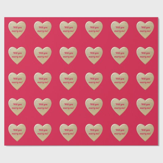 gouden harten cadeaupapier (Vlak)