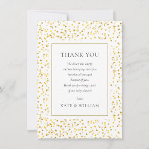 Gouden Harten Confetti Baby Shower Gedicht Bedankkaart