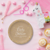Gouden harten Confetti Baby shower / Sprinkle rust Papieren Bordje (Feest)