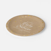 Gouden harten Confetti Baby shower / Sprinkle rust Papieren Bordje (Gekanteld)