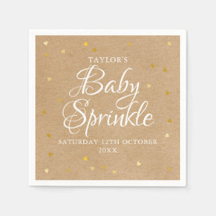 Gouden Harten Confetti Baby Sprinkle / Douche Rust Servet