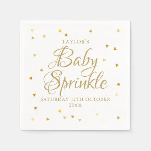 Gouden Harten Confetti Baby Sprinkle/Shower Servet