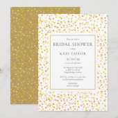 Gouden Harten Confetti Bruidsfeest Kaart (Voorkant / Achterkant)