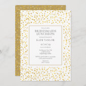 Gouden Harten Confetti Bruidsmeisjes Lunch Kaart (Voorkant / Achterkant)