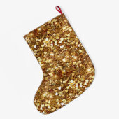 Gouden Harten Confetti Grote Kerstsok (Achterkant (Hangend))