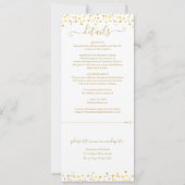 Gouden Harten Confetti Script All-in-One Trouwset Kaart (Achterkant)