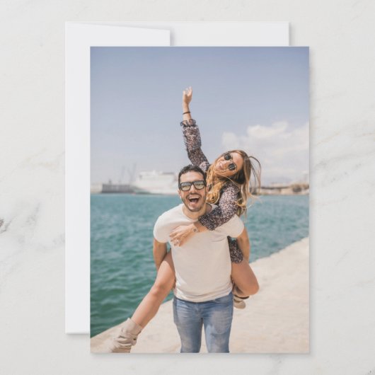 Gouden Harten Confetti Script Foto Save The Date (Achterkant)