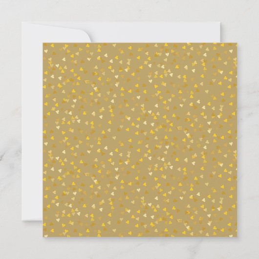 Gouden Harten Confetti Script Trouwkaart Vierkant Kaart (Achterkant)