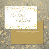 Gouden Harten Confetti Signature Script Trouw Bedankkaart