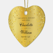 Gouden Harten Confetti Trouw Aangepaste Monogram Keramisch Ornament (Links)