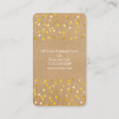 Gouden Harten Confetti Visitekaartje (Achterkant)