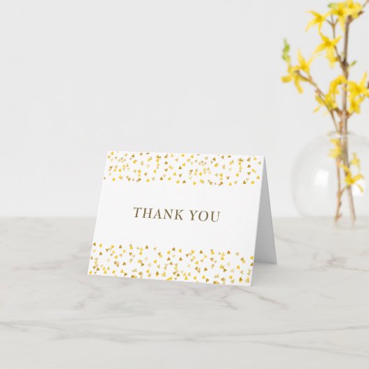 Gouden Harten Dank Je Kaart (Gele Bloem)
