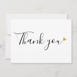 Gouden harten Elegant modern schrift Bedankkaart