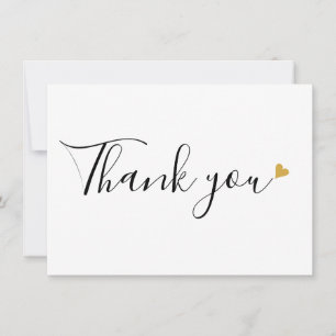 Gouden harten Elegant modern schrift Bedankkaart