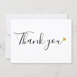 Gouden Harten Elegant Modern Schrift Bedankkaart