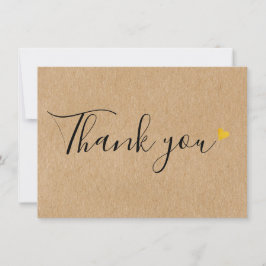 Gouden harten Elegant Schrift Rustiek Kraft Bedankkaart