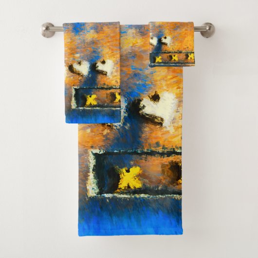 Gouden harten en vele kussen bad handdoek (Insitu)