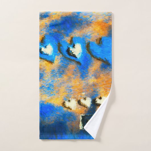 Gouden harten en vele kussen bad handdoek (Handdoek)