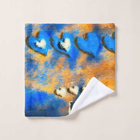 Gouden harten en vele kussen bad handdoek (Wasdoekje)