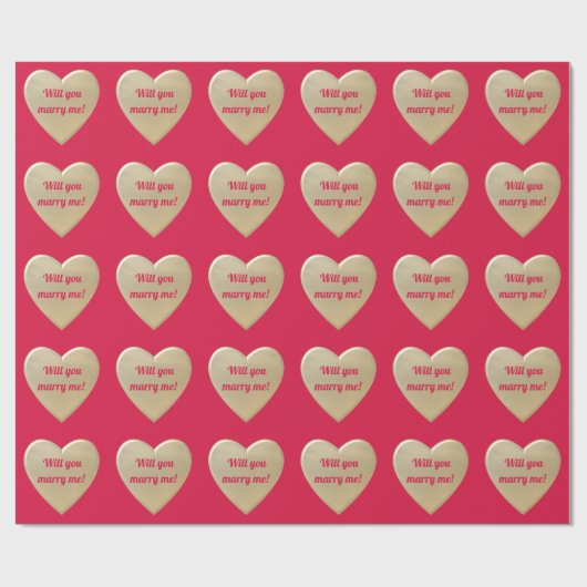 Gouden harten, gepersonaliseerd cadeaupapier (Vlak)