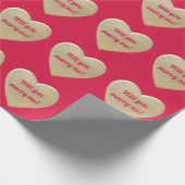 Gouden harten, gepersonaliseerd cadeaupapier (Hoek)