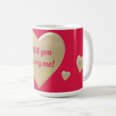 Gouden harten, gepersonaliseerd koffiemok (Voorkant rechts)