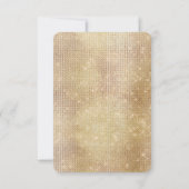 Gouden harten Glam Sparkle bruiloft RSVP Kaartje (Achterkant)