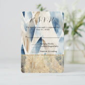 Gouden harten Glam Sparkle bruiloft RSVP Kaartje (Staand voorkant)