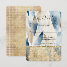 Gouden harten Glam Sparkle bruiloft RSVP Kaartje