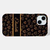 gouden harten + hoes, gekleurd, patroon Case-Mate iPhone case (Achterkant (horizontaal))
