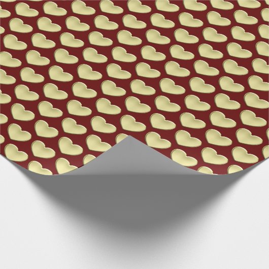 Gouden harten houden van inpakpapier (Hoek)